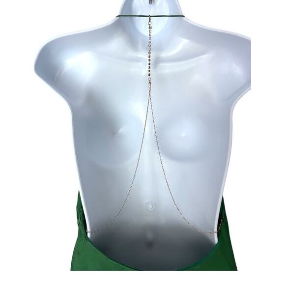 Free People x Revolve Gigi Dress Women's Size 0 Green Backless Elegant Slit NEW - Picture 5 of 8